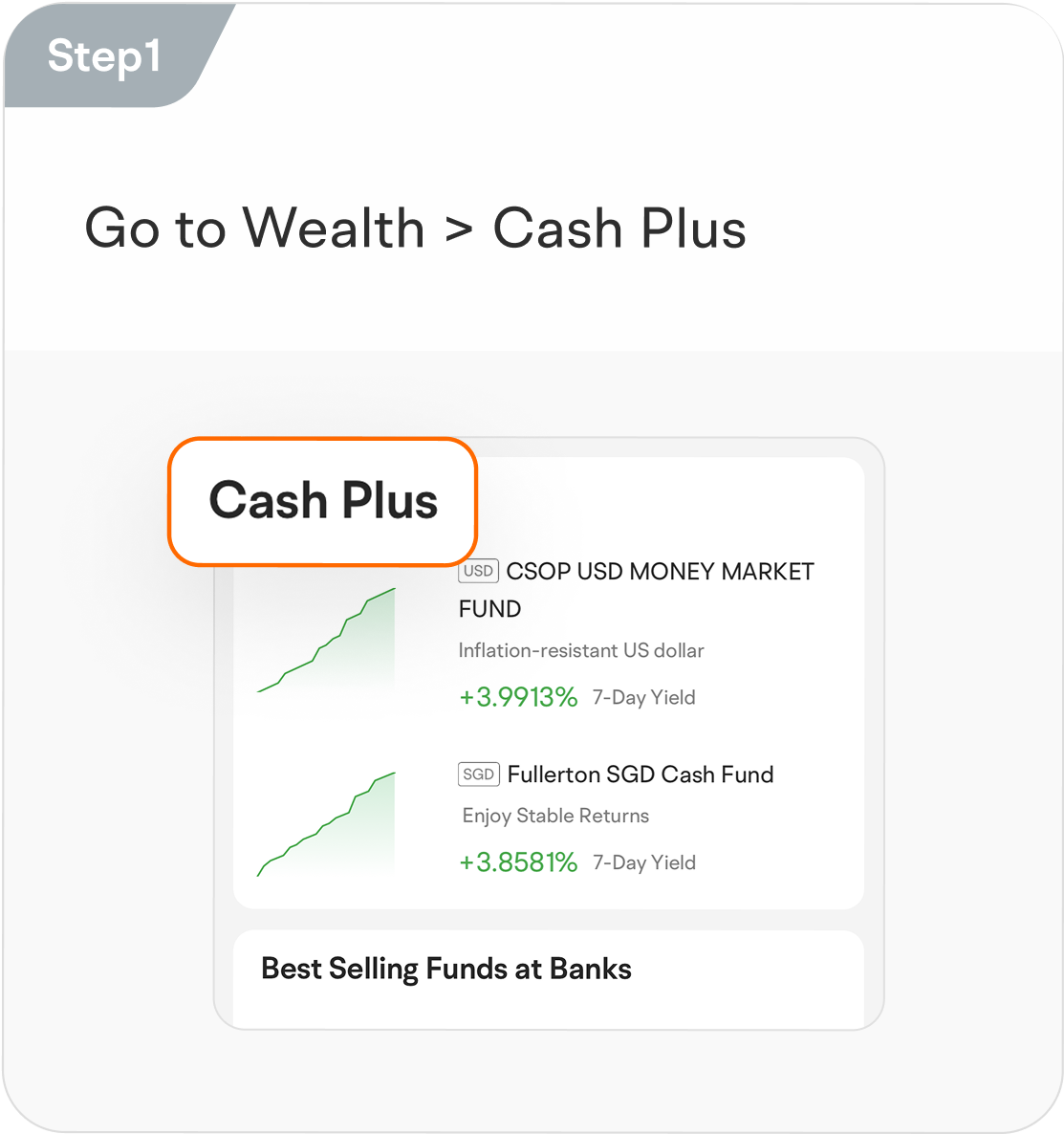 Go to Wealth > Cash Plus