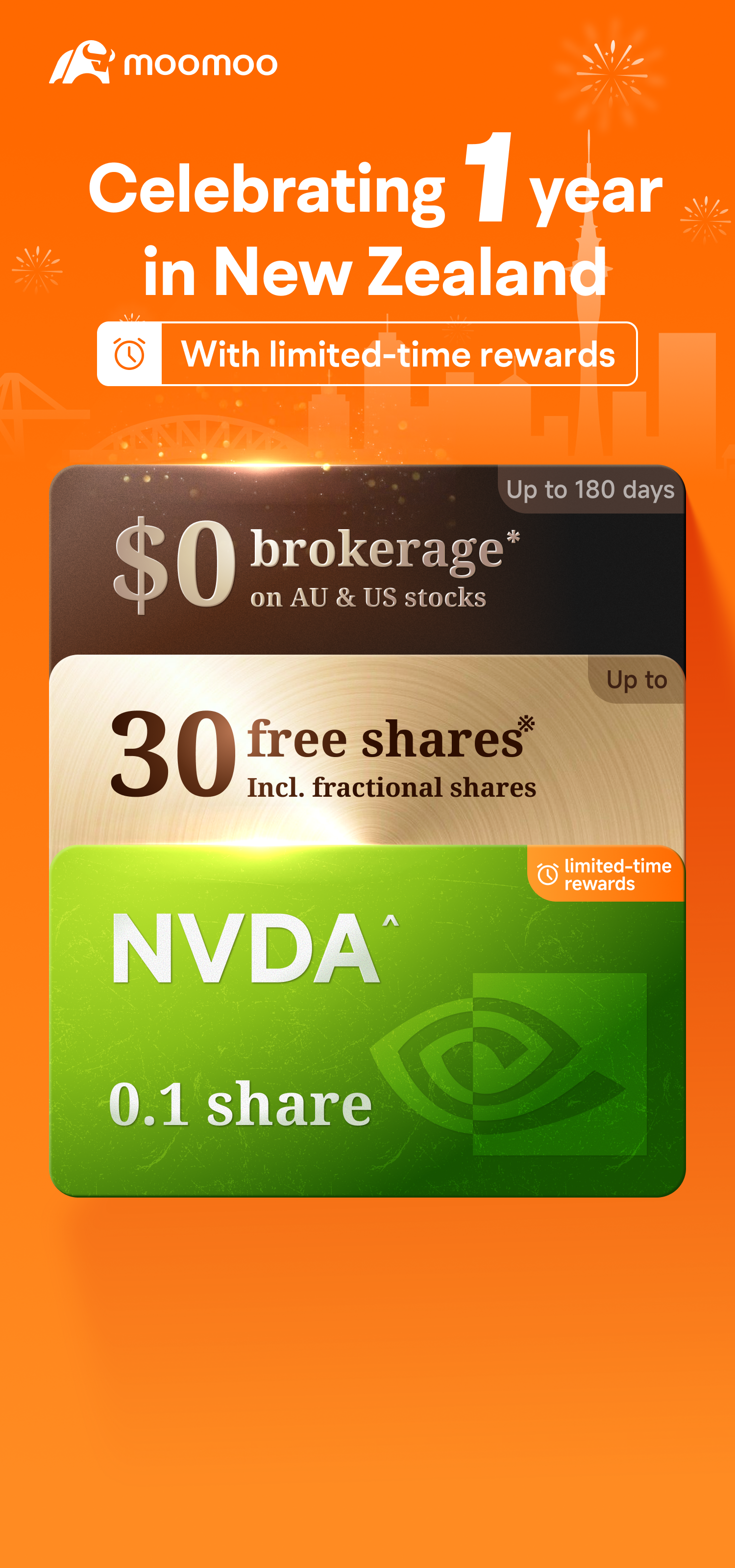 Join moomoo welcome rewards and get free stocks
