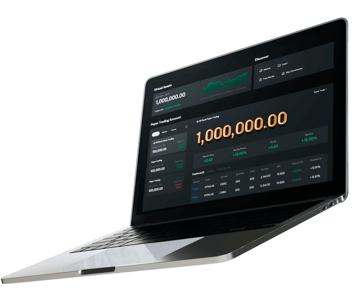 $1,000,000 virtual cash with moomoo paper trading tool