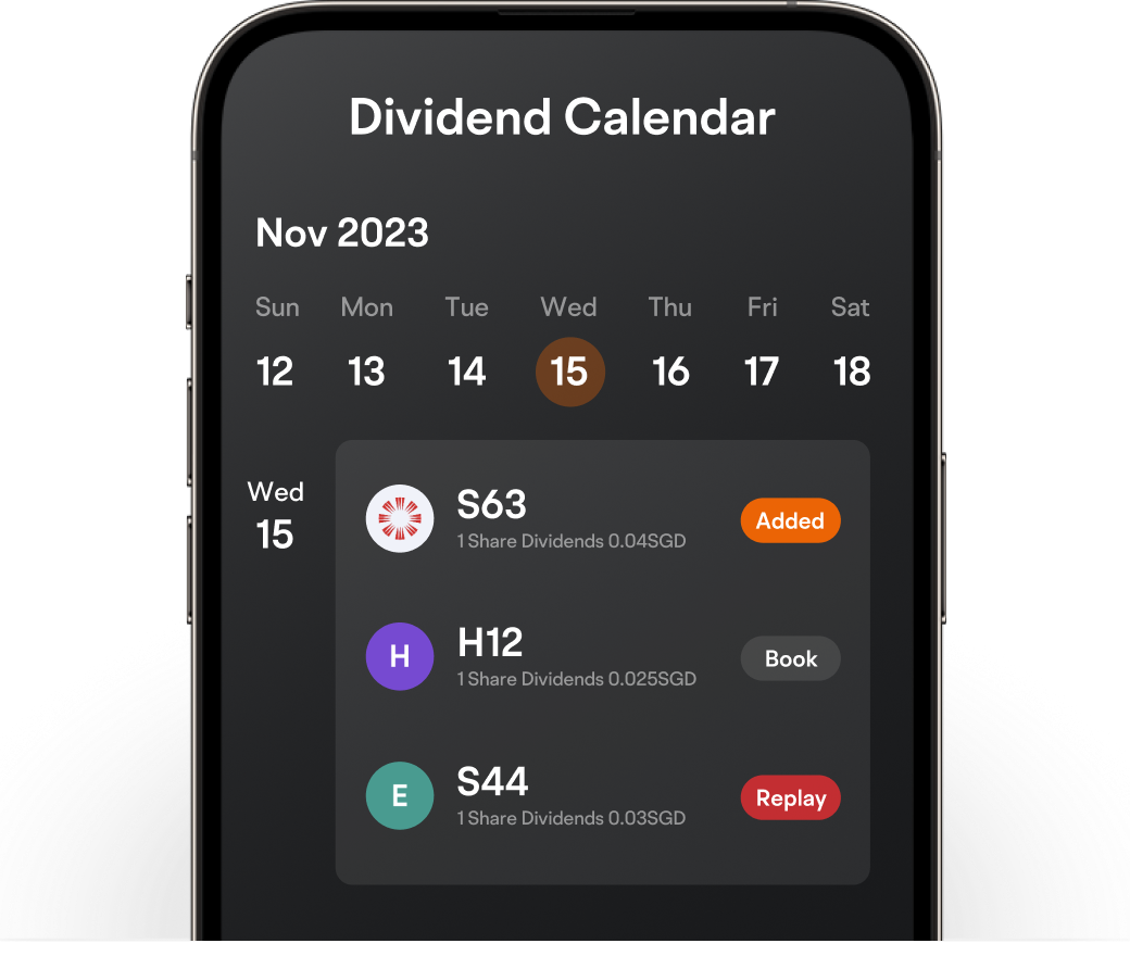 dividend calendar - Singapore Stock Moomoo Singapore