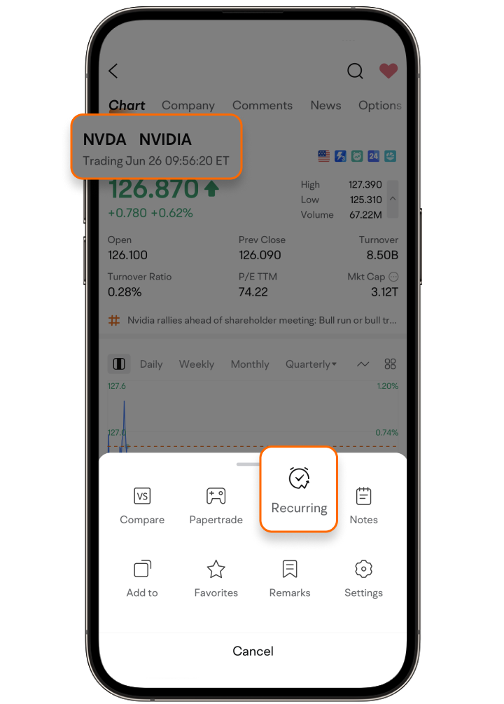 moomoo app setup steps via stock of choice
